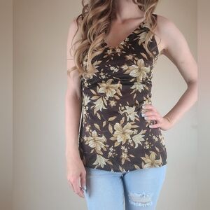Victorias Secret Hibiscus Sleeveless Sheer Blouse Size Medium
